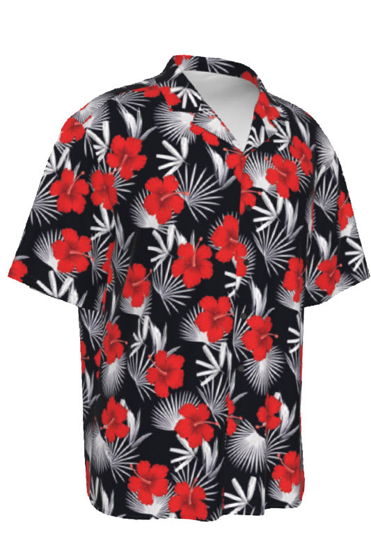 Red Hibiscus Hawaiian Shirt