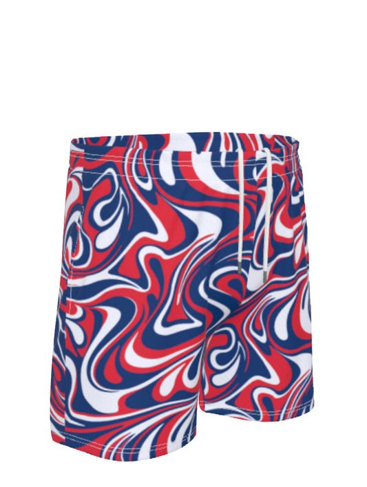 Men's Red White Blue Swirl Pickle Ball Shorts