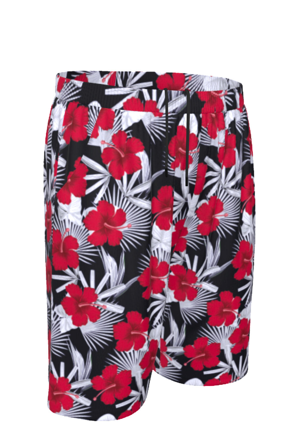 Red Hibiscus Golf Shorts