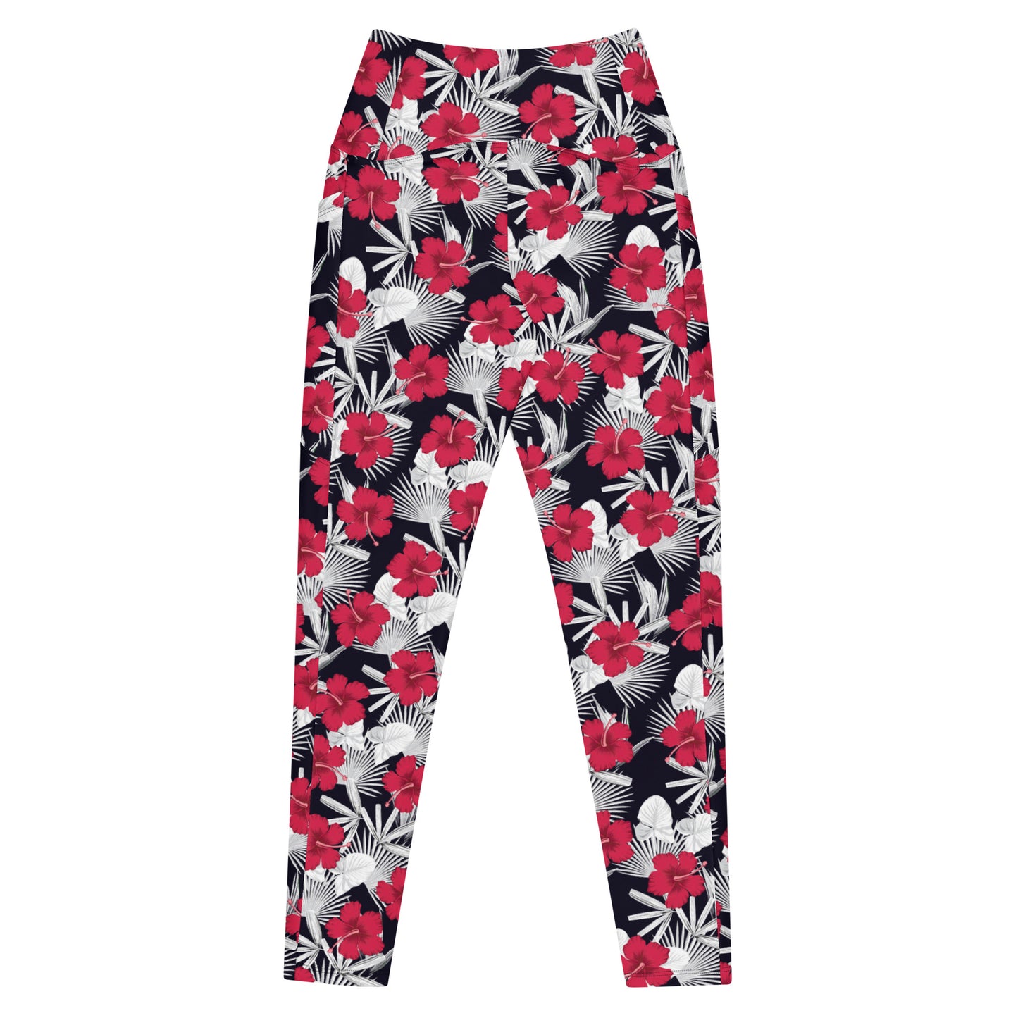 Red Hibiscus Pocket Legging