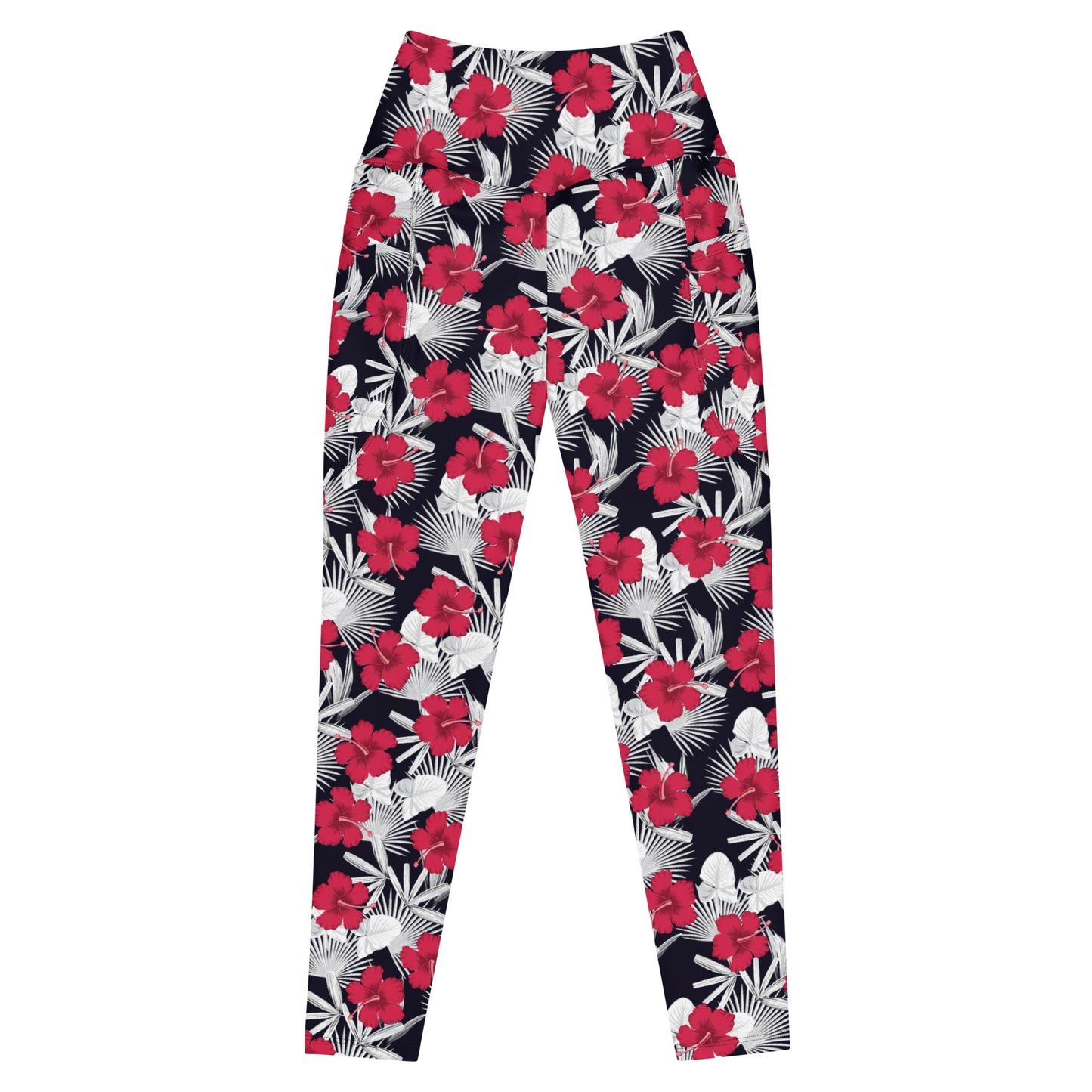 Red Hibiscus Pocket Legging