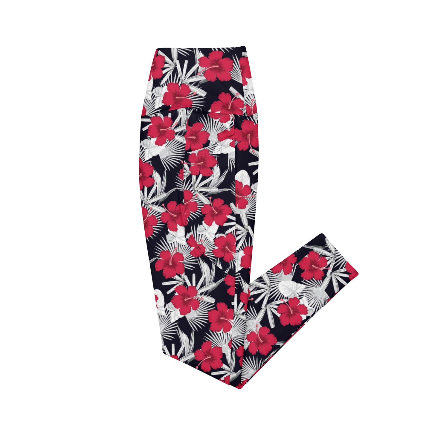 Red Hibiscus Pocket Legging