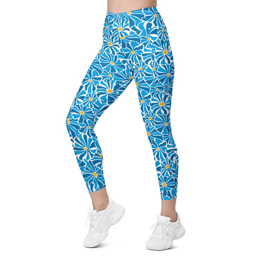 Blue Daisy Pocket Legging