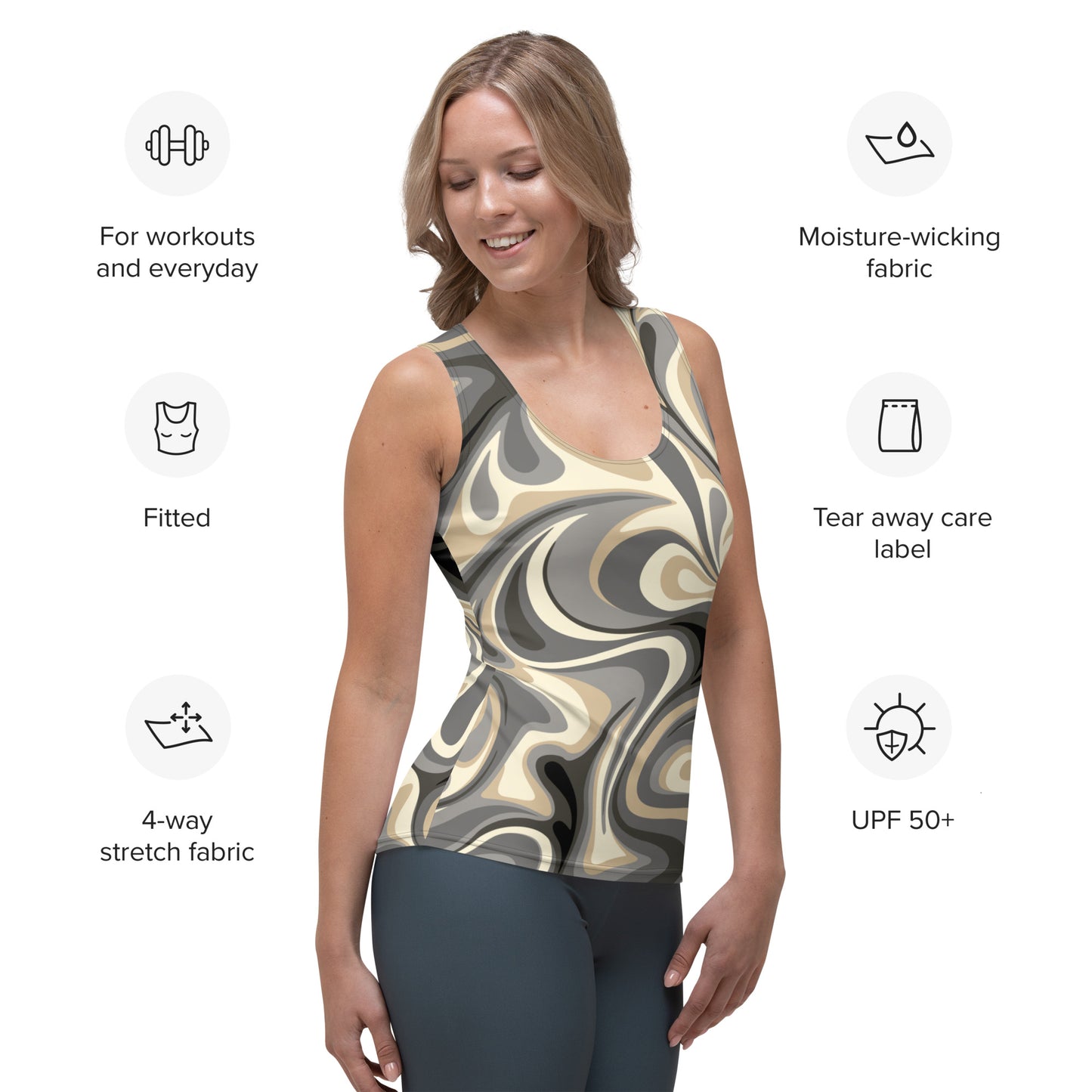 Gray Marble Yoga Shirt