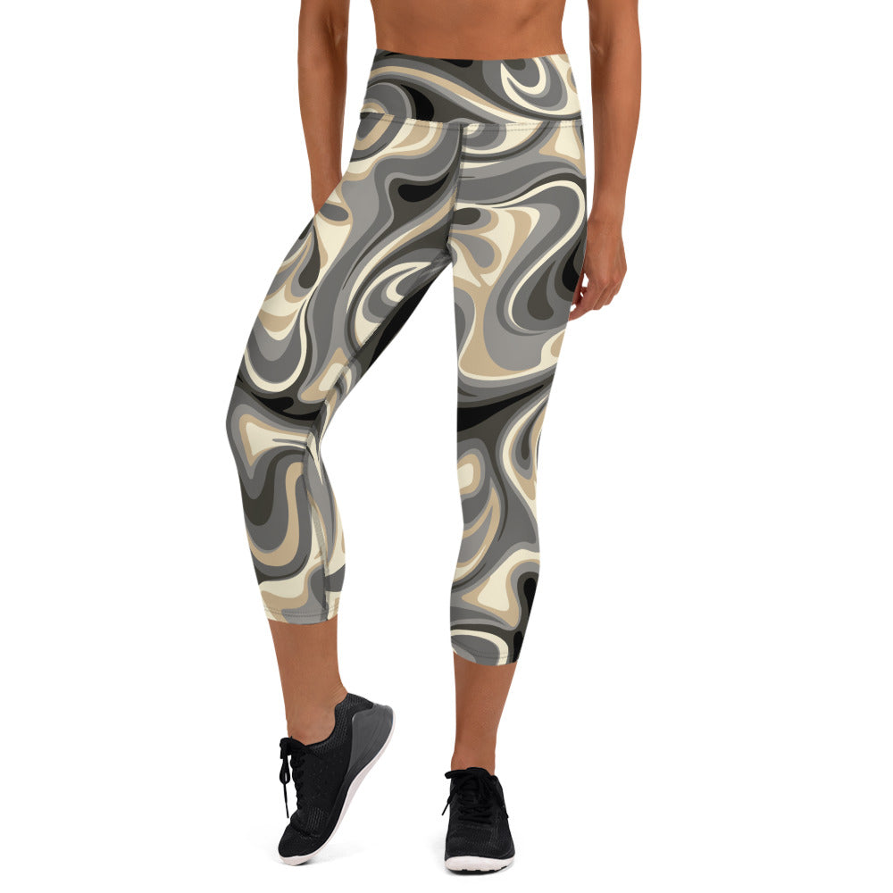 Gray Marble Capri Legging