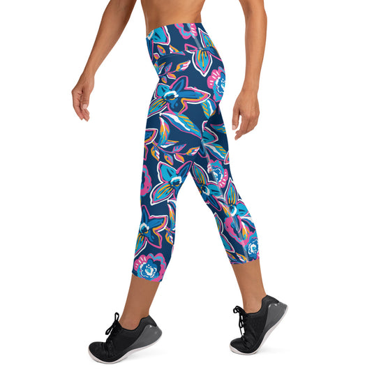 Electric Flowers Capri Legging