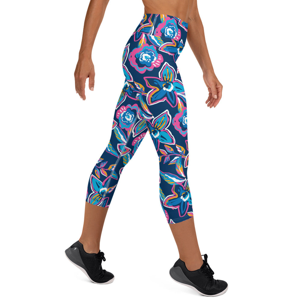 Electric Flowers Capri Legging