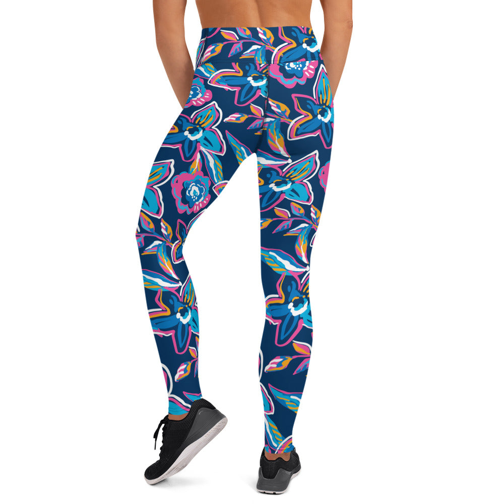 Electric Flowers Long Leggings