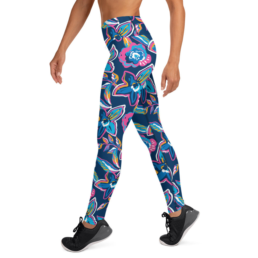 Electric Flowers Long Leggings