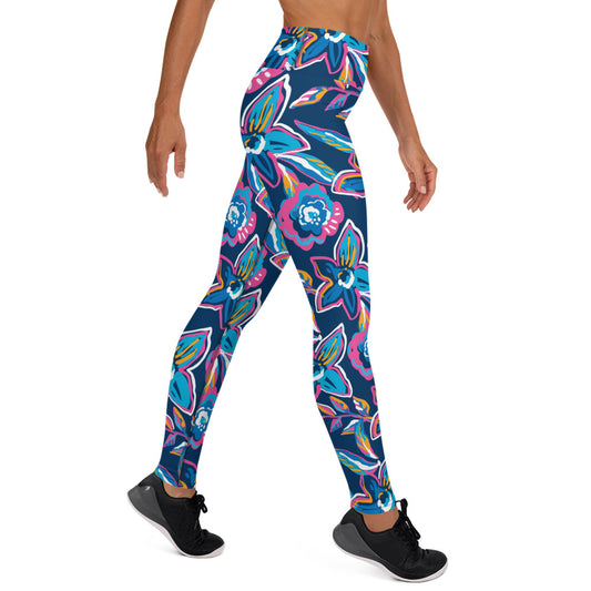 Electric Flowers Long Leggings